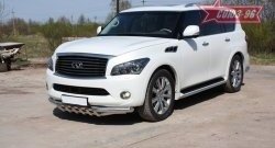 30 329 р. Защита переднего бампера двойная Souz-96 (d76/60) INFINITI QX56 Z62 (2010-2013)  с доставкой в г. Тольятти. Увеличить фотографию 2