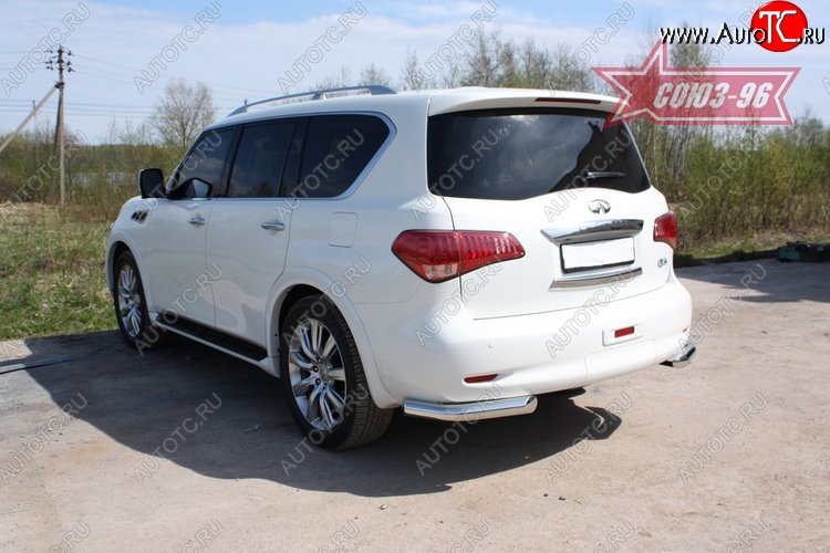 12 716 р. Защита заднего бампера Souz-96 (d60) INFINITI QX56 Z62 (2010-2013)  с доставкой в г. Тольятти