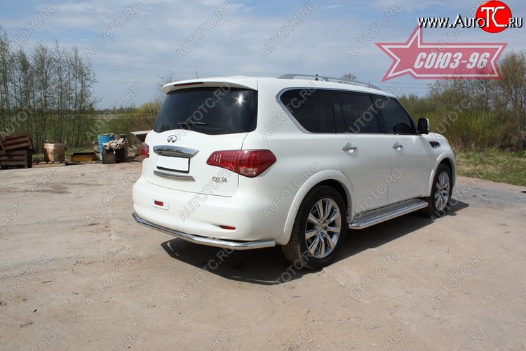 16 739 р. Защита заднего бампера Souz-96 (d60) INFINITI QX56 Z62 (2010-2013)  с доставкой в г. Тольятти