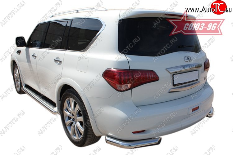 15 929 р. Защита заднего бампера Souz-96 (d76) INFINITI QX56 Z62 (2010-2013)  с доставкой в г. Тольятти