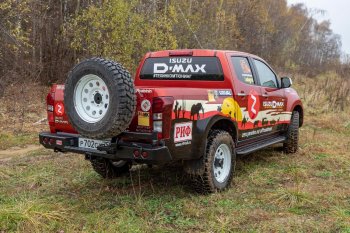 70 999 р. Бампер задний силовой РИФ (стандарт) Isuzu D-Max RT85,TFR DoubleCab рестайлинг (2015-2021) (С квадратом под фаркоп, калиткой и фонарями)  с доставкой в г. Тольятти. Увеличить фотографию 6