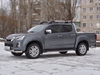 19 699 р. Защита переднего бампера (Ø 63 мм с клыками, нержавейка) SLITKOFF Isuzu D-Max RT85,TFR DoubleCab рестайлинг (2015-2021)  с доставкой в г. Тольятти. Увеличить фотографию 2