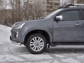 19 699 р. Защита переднего бампера (Ø 63 мм с клыками, нержавейка) SLITKOFF Isuzu D-Max RT85,TFR DoubleCab рестайлинг (2015-2021)  с доставкой в г. Тольятти. Увеличить фотографию 3