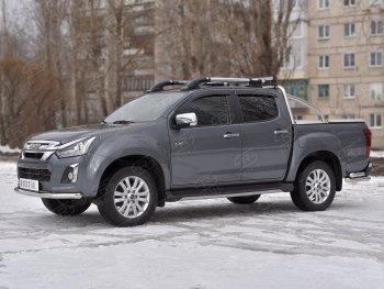 12 599 р. Защита переднего бампера (Ø 63 мм, нержавейка) SLITKOFF Isuzu D-Max RT85,TFR DoubleCab рестайлинг (2015-2021)  с доставкой в г. Тольятти. Увеличить фотографию 2