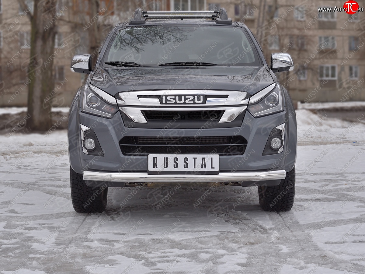 13 599 р. Защита переднего бампера (Ø 76 мм, нержавейка) SLITKOFF Isuzu D-Max RT85,TFR DoubleCab рестайлинг (2015-2021)  с доставкой в г. Тольятти