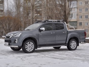 13 599 р. Защита переднего бампера (Ø 76 мм, нержавейка) SLITKOFF Isuzu D-Max RT85,TFR DoubleCab рестайлинг (2015-2021)  с доставкой в г. Тольятти. Увеличить фотографию 3