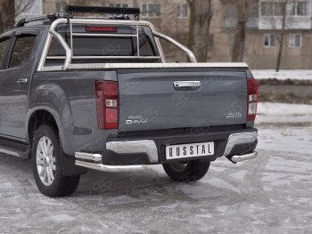 17 999 р. Защита заднего бампера (2 трубы Ø63 мм, нержавейка) Isuzu D-Max RT85,TFR DoubleCab рестайлинг (2015-2021)  с доставкой в г. Тольятти. Увеличить фотографию 2