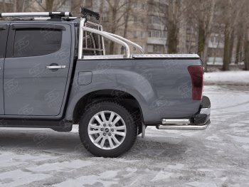 16 999 р. Защита заднего бампера (Ø63/63 мм, нержавейка) SLITKOFF Isuzu D-Max RT85,TFR DoubleCab рестайлинг (2015-2021)  с доставкой в г. Тольятти. Увеличить фотографию 3