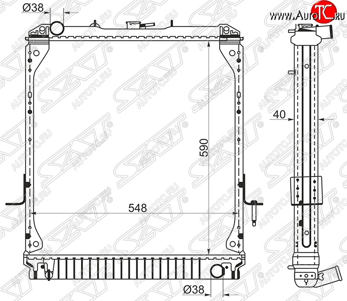 13 999 р. Радиатор двигателя (пластинчатый, МКПП) SAT Isuzu Elf (NPR75)  дорестайлинг (2006-2014)  с доставкой в г. Тольятти