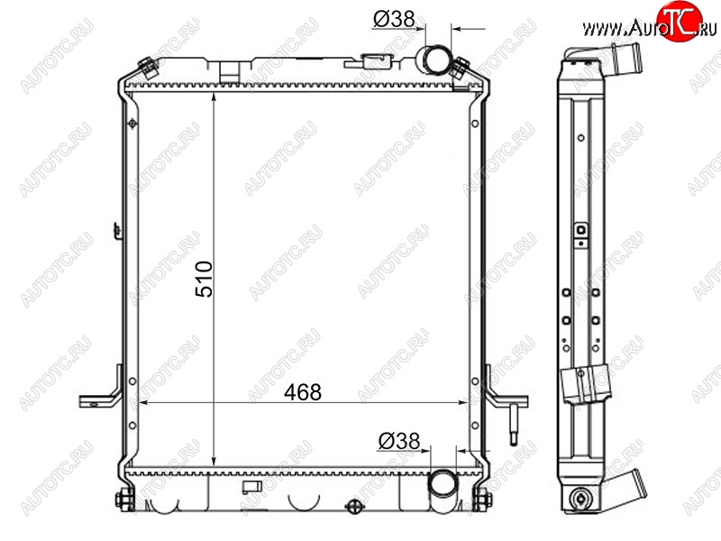 10 399 р. Радиатор двигателя (пластинчатый, МКПП,	4HL1) SAT Isuzu Elf (NPR75)  дорестайлинг (2006-2014)  с доставкой в г. Тольятти