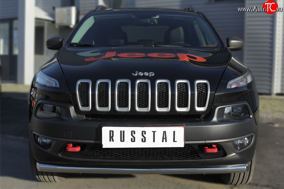 17 599 р. Одинарная защита переднего бампера (Trailhawk 63 мм) SLITKOFF Jeep Cherokee KL дорестайлинг (2014-2017)  с доставкой в г. Тольятти