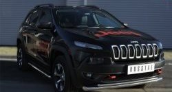 22 499 р. Защита порогов из круглой (Trailhawk, нержавейка 63 мм) SLITKOFF Jeep Cherokee KL дорестайлинг (2014-2017)  с доставкой в г. Тольятти. Увеличить фотографию 4