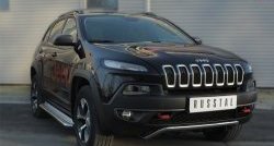 24 649 р. Подножки для ног (Trailhawk нержавейка d42 мм) SLITKOFF Jeep Cherokee KL дорестайлинг (2014-2017)  с доставкой в г. Тольятти. Увеличить фотографию 4