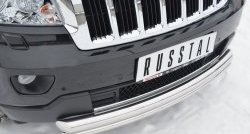 17 749 р. Защита переднего бампера (2 трубыØ76 и 42 мм, нержавейка) SLITKOFF Jeep Grand Cherokee WK2 дорестайлинг (2010-2013)  с доставкой в г. Тольятти. Увеличить фотографию 2