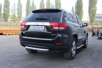 5 999 р. Защита заднего бампера из трубы d76 Slitkoff (короткая) Jeep Grand Cherokee WK2 дорестайлинг (2010-2013) (Цвет: серебристый)  с доставкой в г. Тольятти. Увеличить фотографию 4