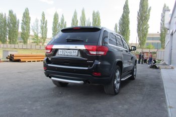 5 999 р. Защита заднего бампера из трубы d76 Slitkoff (короткая) Jeep Grand Cherokee WK2 дорестайлинг (2010-2013) (Цвет: серебристый)  с доставкой в г. Тольятти. Увеличить фотографию 5