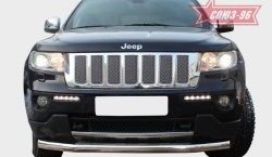 16 739 р. Защита переднего бампера одинарная Souz-96 (d76) Jeep Grand Cherokee WK2 дорестайлинг (2010-2013)  с доставкой в г. Тольятти. Увеличить фотографию 2