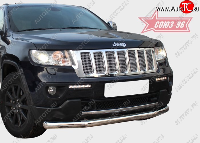 16 739 р. Защита переднего бампера одинарная Souz-96 (d76) Jeep Grand Cherokee WK2 дорестайлинг (2010-2013)  с доставкой в г. Тольятти