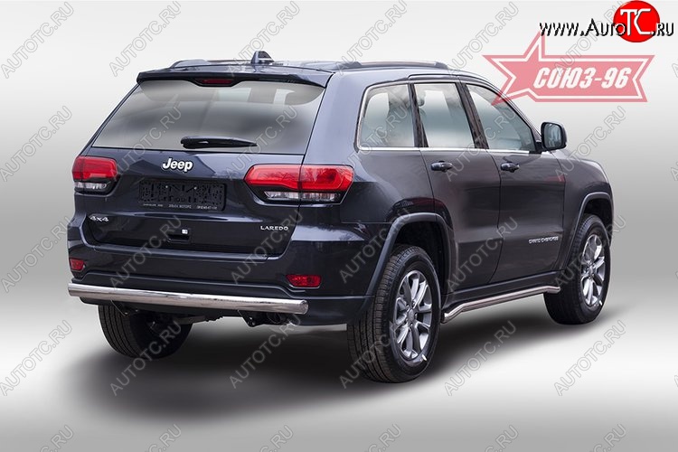 13 679 р. Защита заднего бампера Souz-96 рестайлинг (овал 75х42) Jeep Grand Cherokee WK2 дорестайлинг (2010-2013)  с доставкой в г. Тольятти