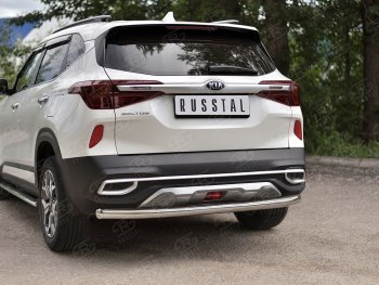 16 899 р. Защита заднего бампера (Ø63 мм, нержавейка) RUSSTAL KIA Seltos (2019-2024)  с доставкой в г. Тольятти. Увеличить фотографию 2