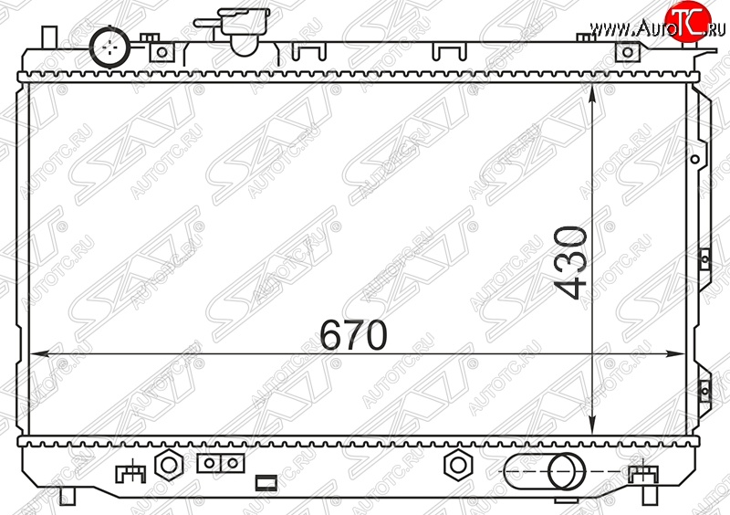 9 299 р. Радиатор двигателя SAT (пластинчатый, 1.6/1.8, МКПП/АКПП) KIA Carens FC, RS дорестайлинг (1999-2002)  с доставкой в г. Тольятти