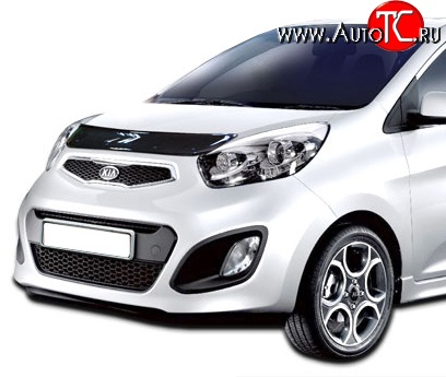 529 р. Дефлектор капота NovLine KIA Picanto 2 TA хэтчбэк 3 дв. дорестайлинг (2011-2015)  с доставкой в г. Тольятти