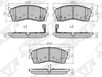 Колодки тормозные SAT (передние) KIA Rio 1 DC дорестайлинг седан (2000-2002)