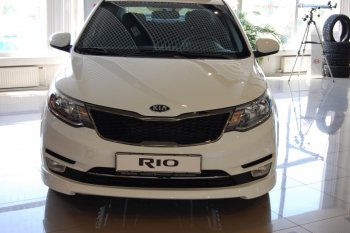 6 699 р. Накладка переднего бампера LitCompany KIA Rio 3 QB рестайлинг седан (2015-2017) (Неокрашенная)  с доставкой в г. Тольятти. Увеличить фотографию 3