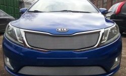 1 539 р. Нижняя сетка на бампер Russtal (хром) KIA Rio 3 QB дорестайлингхэтчбек5дв. (2011-2015)  с доставкой в г. Тольятти. Увеличить фотографию 2