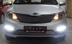 1 599 р. Сетка в решетку радиатора Russtal KIA Rio 3 QB рестайлингхэтчбек5дв. (2015-2017) (хром)  с доставкой в г. Тольятти. Увеличить фотографию 2