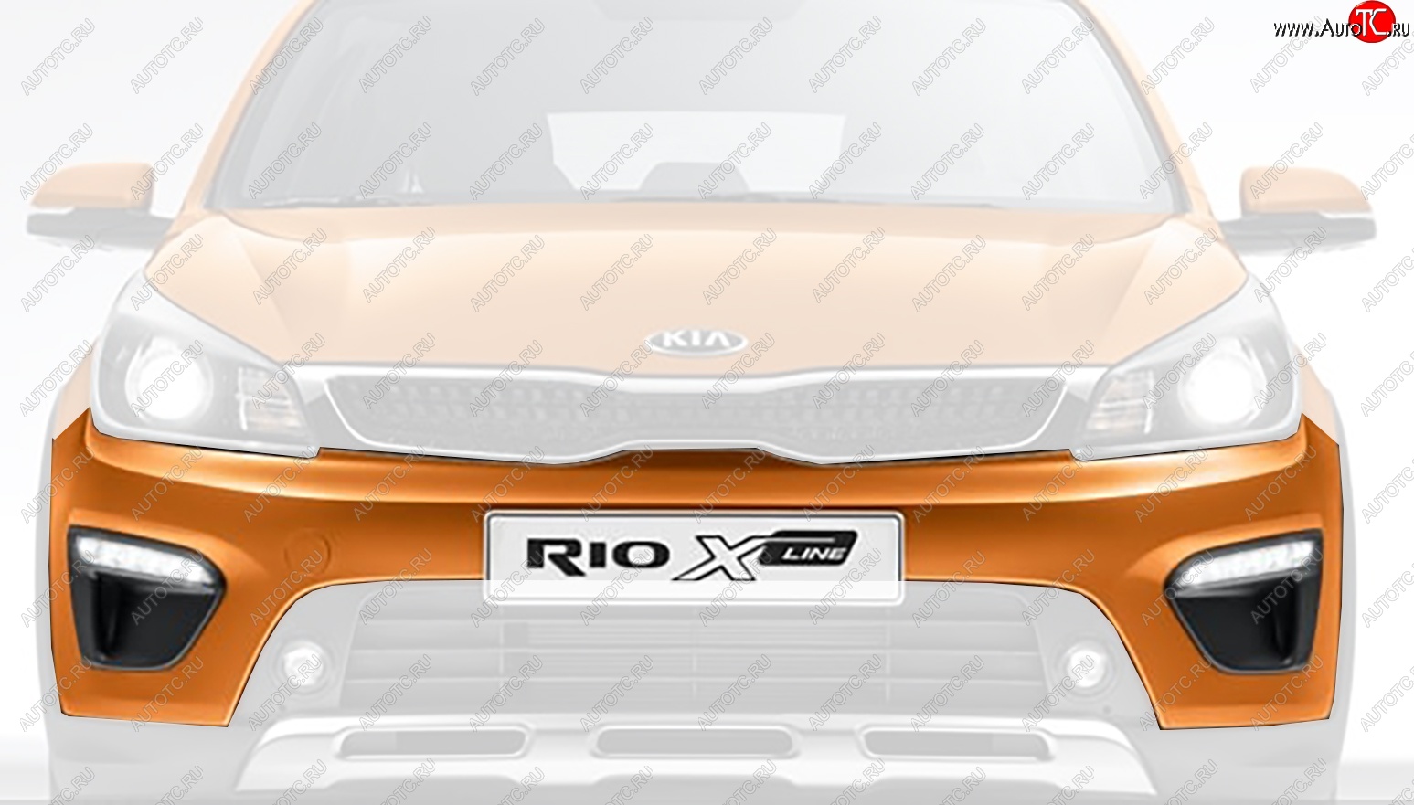 13 849 р. Бампер передний Оригинал (верхняя часть) KIA Rio X-line (2017-2021) (Неокрашенный)  с доставкой в г. Тольятти