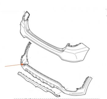 4 199 р. Накладка заднего бампера SAT (нижняя часть) KIA Rio X-line (2017-2021)  с доставкой в г. Тольятти. Увеличить фотографию 2