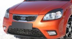 859 р. Реснички на фары RA KIA Rio 2 JB дорестайлинг седан (2005-2009) (Неокрашенные)  с доставкой в г. Тольятти. Увеличить фотографию 2