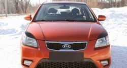 859 р. Реснички на фары RA KIA Rio 2 JB дорестайлинг седан (2005-2009) (Неокрашенные)  с доставкой в г. Тольятти. Увеличить фотографию 3