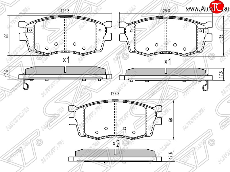 1 169 р. Колодки тормозные SAT (передние) KIA Rio 2 JB дорестайлинг, хэтчбэк 5 дв. (2005-2009)  с доставкой в г. Тольятти