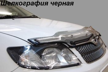 2 369 р. Дефлектор капота CA-Plastiс  KIA Sorento  XM (2009-2012) дорестайлинг (серия Шелкография черная)  с доставкой в г. Тольятти. Увеличить фотографию 2