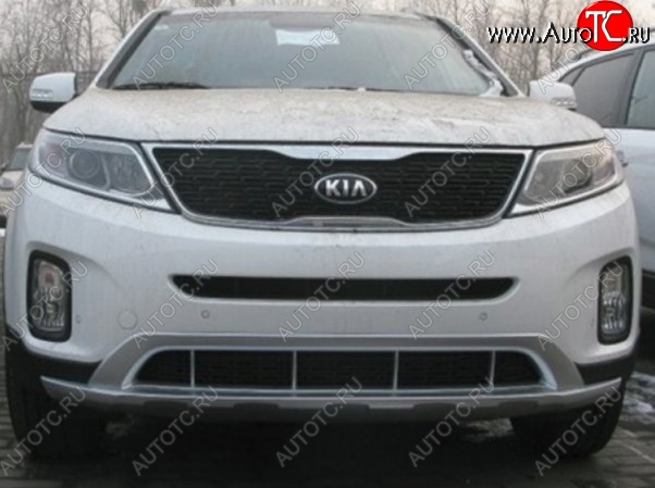 17 299 р. Накладка на передний бампер CT KIA Sorento XM рестайлинг (2012-2015) (Неокрашенная)  с доставкой в г. Тольятти