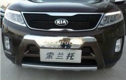 5 449 р. Накладка на передний бампер SuvStyle KIA Sorento XM рестайлинг (2012-2015) (Неокрашенная)  с доставкой в г. Тольятти. Увеличить фотографию 2