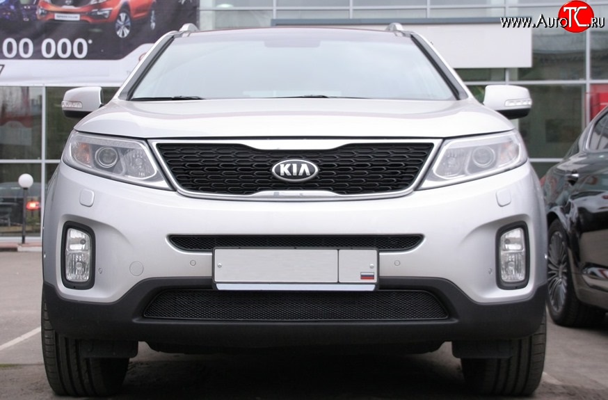 3 179 р. Сетка на бампер Novline KIA Sorento XM рестайлинг (2012-2015)  с доставкой в г. Тольятти