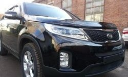 1 469 р. Нижняя сетка на бампер Russtal (черная)  KIA Sorento  XM (2012-2015) рестайлинг  с доставкой в г. Тольятти. Увеличить фотографию 2