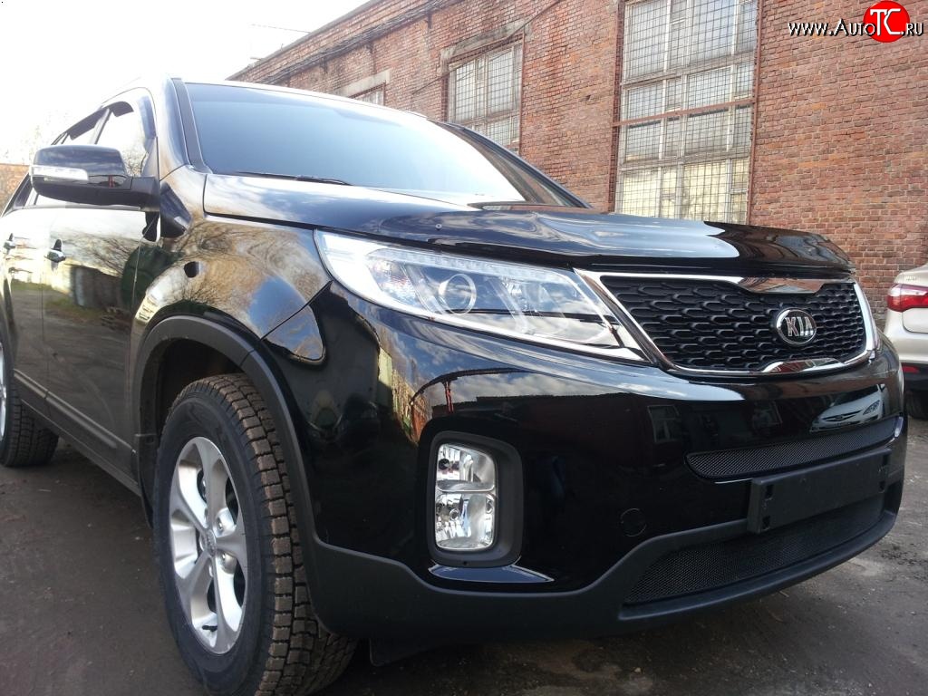 1 469 р. Нижняя сетка на бампер Russtal (черная)  KIA Sorento  XM (2012-2015) рестайлинг  с доставкой в г. Тольятти