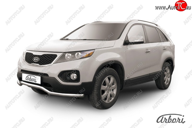 15 299 р. Защита переднего бампера Arbori (волна, нержавейка, 1 труба d57 mm). KIA Sorento XM дорестайлинг (2009-2012)  с доставкой в г. Тольятти