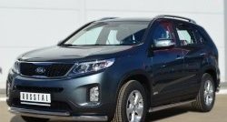 20 749 р. Двойная защита переднего бампера из труб диаметром 63 и 42 мм SLITKOFF KIA Sorento XM рестайлинг (2012-2015)  с доставкой в г. Тольятти. Увеличить фотографию 2