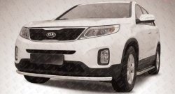 Одинарная защита переднего бампера из трубы диаметром 57 мм Slitkoff KIA Sorento XM рестайлинг (2012-2015)