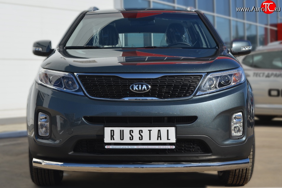 15 999 р. Одинарная защита переднего бампера диаметром 76 мм SLITKOFF KIA Sorento XM рестайлинг (2012-2015)  с доставкой в г. Тольятти