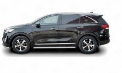 17 299 р. Защита порогов из круглой трубы диаметром 63 мм Russtal KIA Sorento UM/Prime дорестайлинг (2014-2018) (Защита порогов с со скосами на торцах (вариант 1))  с доставкой в г. Тольятти. Увеличить фотографию 2