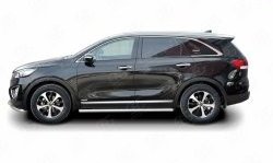 17 299 р. Защита порогов из круглой трубы диаметром 63 мм Russtal KIA Sorento UM/Prime дорестайлинг (2014-2018) (Защита порогов с со скосами на торцах (вариант 1))  с доставкой в г. Тольятти. Увеличить фотографию 3