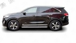 Широкая защита порогов Russtal KIA Sorento UM/Prime дорестайлинг (2014-2018)