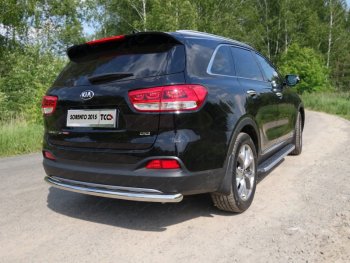 Защита заднего бампера ТСС (нержавейка d 60,3 мм) KIA Sorento UM/Prime дорестайлинг (2014-2018)