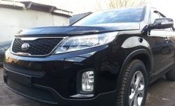 1 469 р. Нижняя сетка на бампер Russtal (черная) KIA Sorento XM рестайлинг (2012-2015)  с доставкой в г. Тольятти. Увеличить фотографию 2